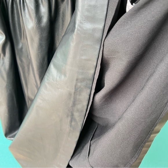 VEGAN LEATHER BABYDOLL MINI DRESS WITH POCKETS SIZE MEDIUM BLACK - Picture 7 of 11